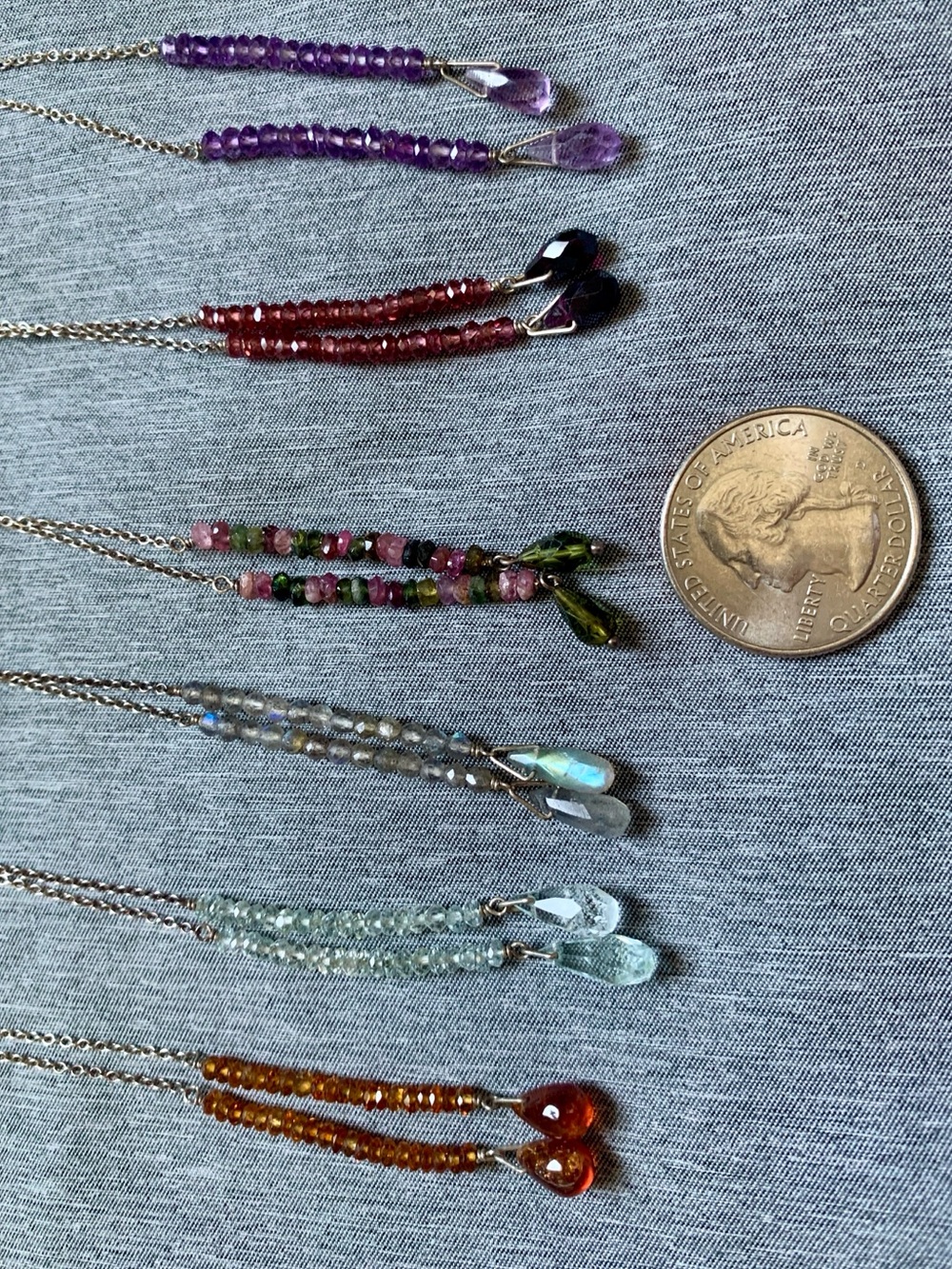 Chan Luu Threader Earrings - Tourmaline - Picture 8 of 10